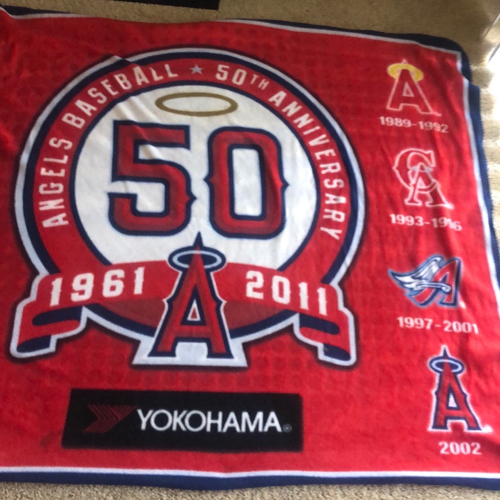 Angles baseball 50 anniversary blanket